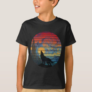 CAMISETA ESTILO ABSTRATO DO UIVO DO LOBO