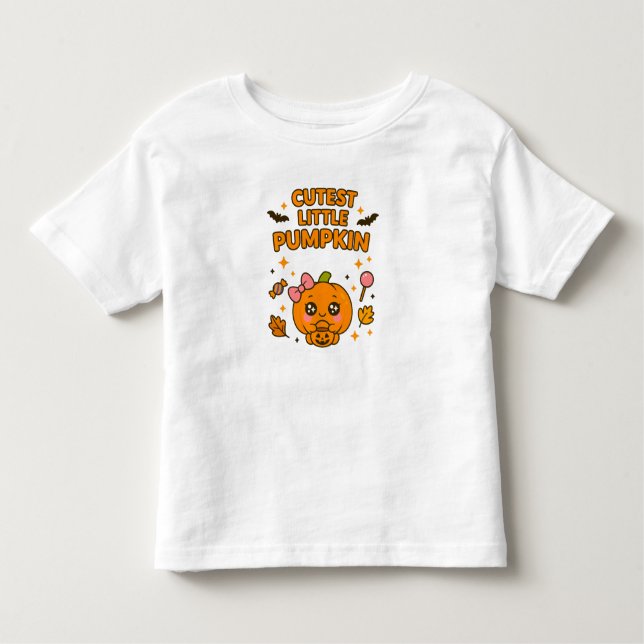 Camiseta Estilo Adorável de Halloween (Frente)