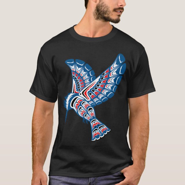 Camiseta Estilo Americano Nativo Kingfisher Pacífico Noroes (Frente)