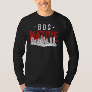 Camiseta Estilo Angustiado Boston Nativo Linha do Horizonte