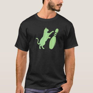 Camiseta Estilo Angustiado Gato Fofo Derrubando Pinos de Bo