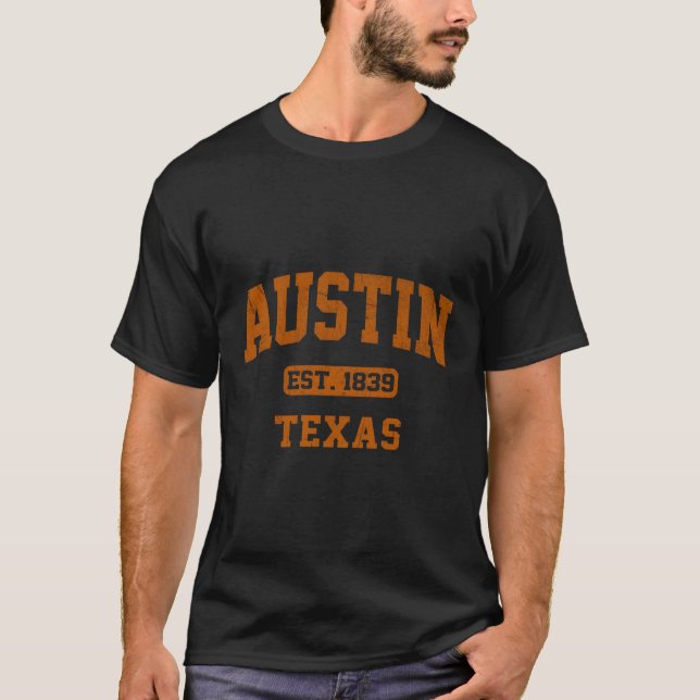 Camiseta Estilo atlético do Estado de Austin Texas Tx Vinta (Frente)