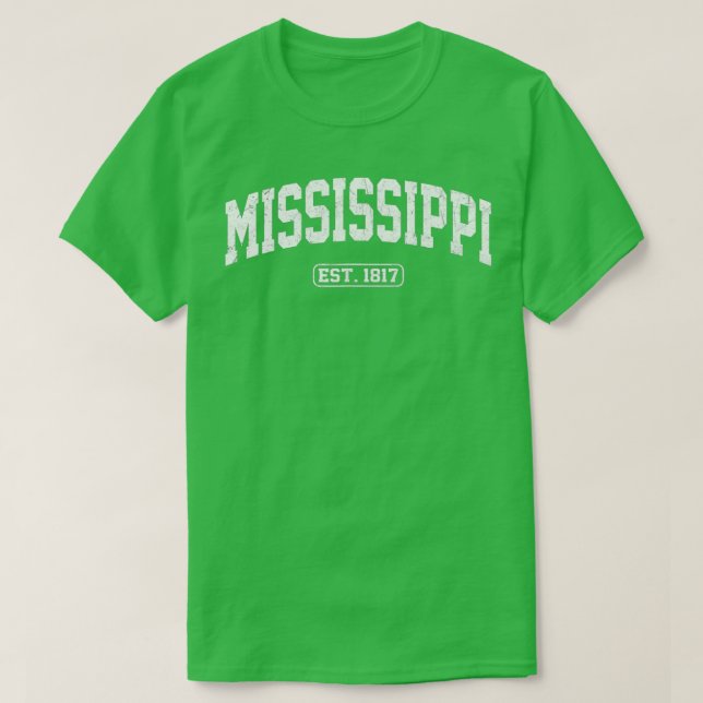 Camiseta Estilo atlético do Estado do Mississipi (Frente do Design)