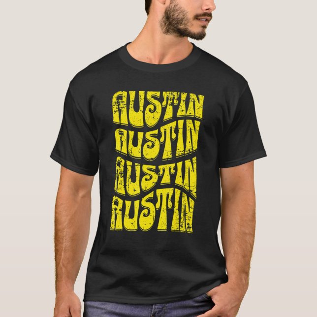 Camiseta Estilo Austin Texas Retro 60s 70s com dificuldades (Frente)