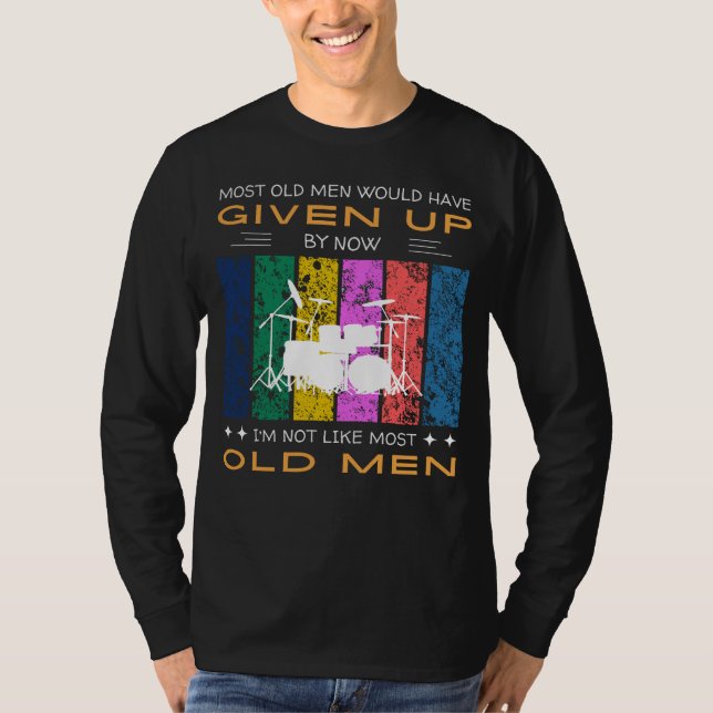 Camiseta Estilo Beat: Design de Conjunto de Tambores para E (Frente)