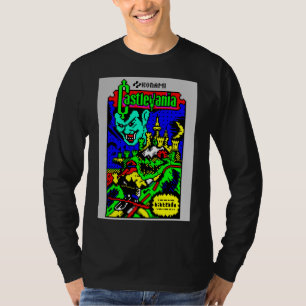 Camiseta estilo ceefax de 8 bits Castlevania Nes design