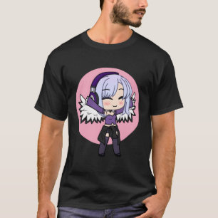 Camiseta Estilo Chibi Bonito, Menina De Animação Kawaii Com