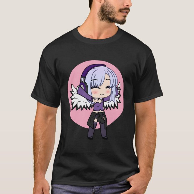 Camiseta Estilo Chibi Bonito, Menina De Animação Kawaii Com (Frente)