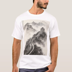 Camiseta Estilo chinês Pintura pintura Excelente Muro Monta