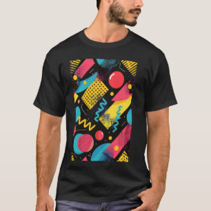 Camiseta Estilo clássico de 80s - Arte do padrão Synthwave