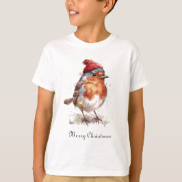 Camiseta Estilo Clássico de Férias de Natal Robin