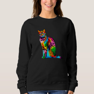 Camiseta Estilo Colorido De Pop De Gato De Gato Para O Gato
