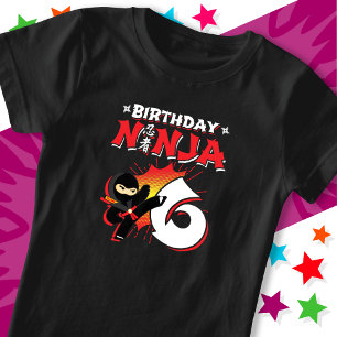 Camiseta Estilo Comic Book de 6 anos Estilo Ninja 6 Anivers