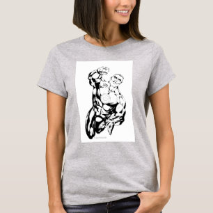 Camiseta Estilo cómico - voando acima, preto e branco
