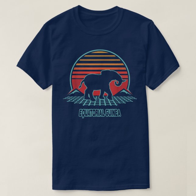Camiseta Estilo da Imagem Retroativa da Guiné Equatorial do (Frente do Design)