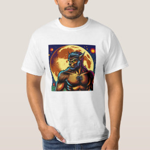 Camiseta Estilo da revista em quadrinhos Werewolf em frente