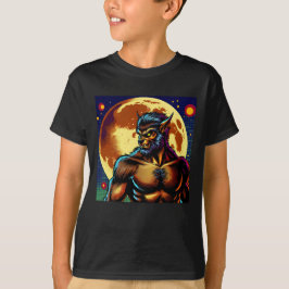 Camiseta Estilo da revista em quadrinhos Werewolf em frente