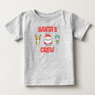 Camiseta Estilo da Tripulação de papais noeis Kawaii
