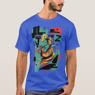 Camiseta Estilo de Abstrato de Música Jazz