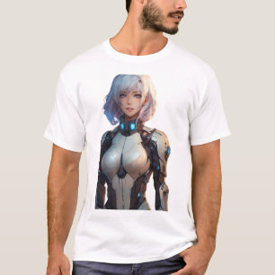 Camiseta Estilo de anime Cyborg feminino