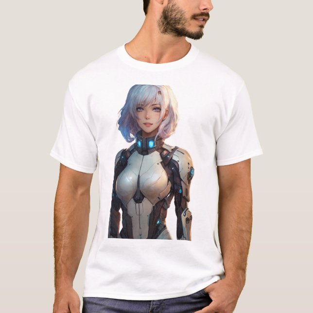 Camiseta Estilo de anime Cyborg feminino (Frente)