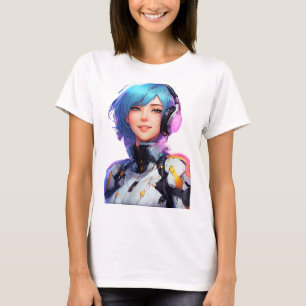 Camiseta Estilo de anime Cyborg feminino