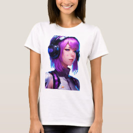 Camiseta Estilo de anime Cyborg feminino