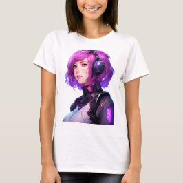 Camiseta Estilo de anime Cyborg feminino