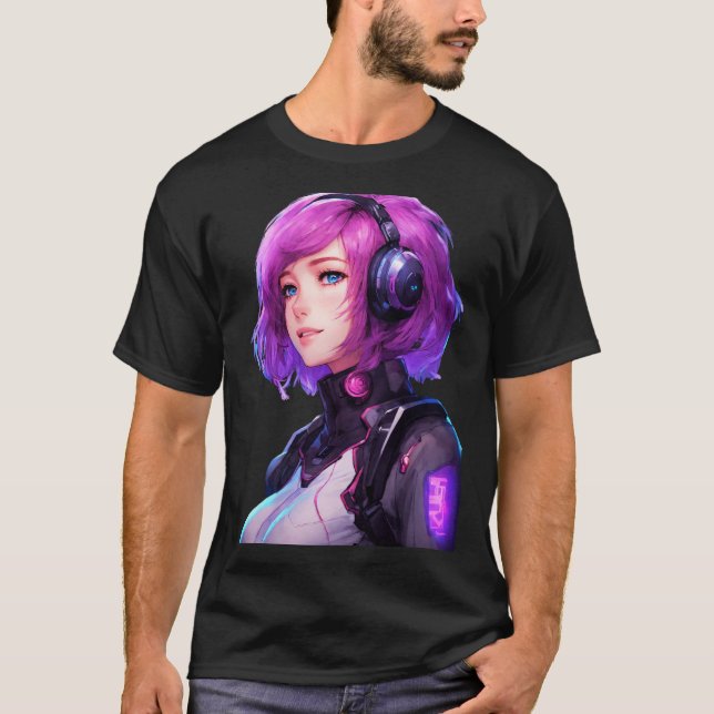 Camiseta Estilo de anime Cyborg feminino (Frente)