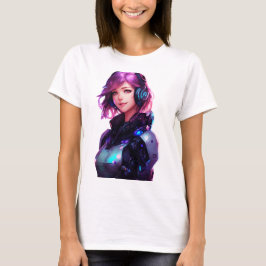 Camiseta Estilo de anime Cyborg feminino