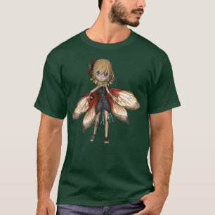 Camiseta Estilo de anime da moça-de-ponta-alada