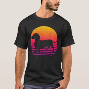 Camiseta Estilo de anos 80 Retroativo Vintage Dachshund