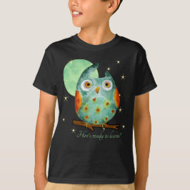 Camiseta Estilo de Aquarela de Coruja Whimsical na Escola d