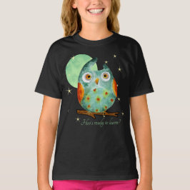 Camiseta Estilo de Aquarela de Coruja Whimsical na Escola d