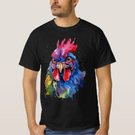 Camiseta Estilo de Aquarela de Galinha do País Rooster