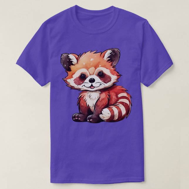 Camiseta estilo de aquarela vermelho-panda (Frente do Design)