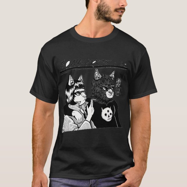 Camiseta Estilo de arte de linha de banda de rock (Frente)
