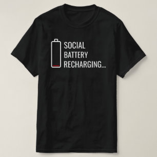 Camiseta Estilo de Arte de Recarga da Bateria Social