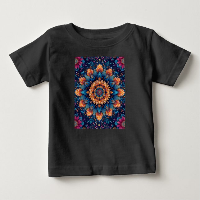 Camiseta Estilo de Arte Digital Flor de Mandala-23907 (Frente)