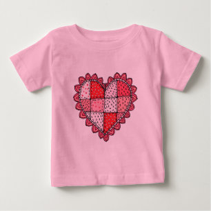 Camiseta Estilo de Arte Doodle do Dia dos Namorados Remendo