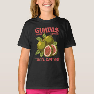 Camiseta Estilo de Arte Gráfica Comercial da Fruta de Guava