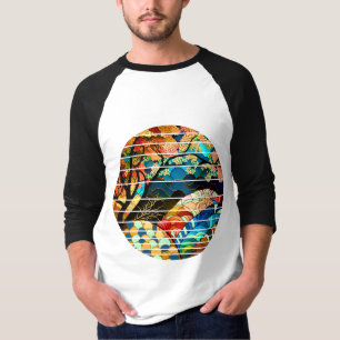CAMISETA ESTILO DE ARTE JAPONÊS FLORESTA MODERNA