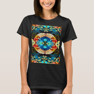 CAMISETA ESTILO DE ARTE JAPONÊS FLORESTA SIMÉTRICA