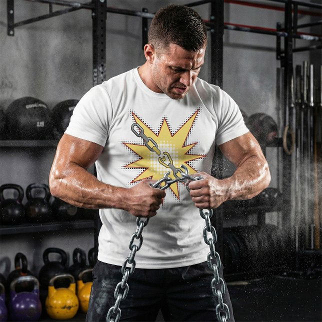 Camiseta Estilo de banda desenhada em negrito de explosão d (Criador carregado)