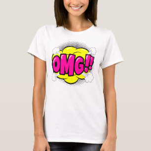 Camiseta Estilo de banda desenhada Pop Arte Retro Amarelo P