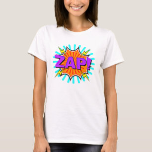 Camiseta Estilo de banda desenhada Pop Arte Retro Azul Púr