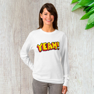 Camiseta Estilo de banda desenhada Sim Texto Gráfico em Ama