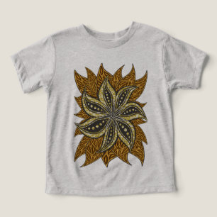 Camiseta Estilo de Batik Floral Abstrato africano
