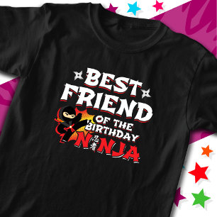 Camiseta Estilo de BD Melhor Amigo do Aniversário Ninja