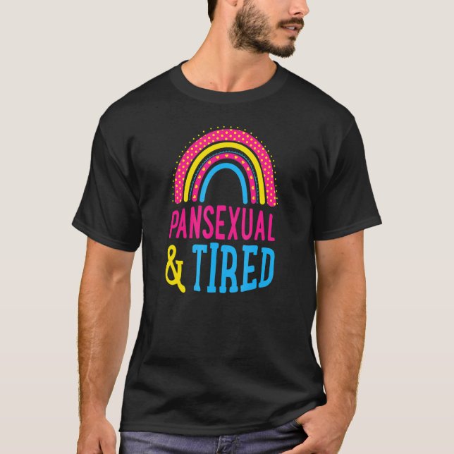 Camiseta Estilo De Boho Cuto, Pansexual E Cansado Bohemian  (Frente)